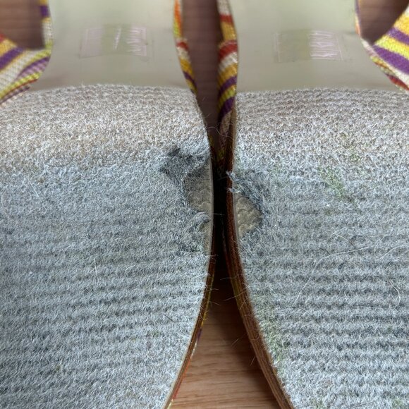 MODA Womens High Heels Slingbacks Shoes 9M Multicolor Zebra Stripe Gum - Picture 4 of 16